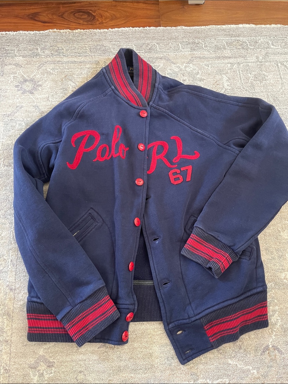 Polo by Ralph Lauren Navy and Red Varsity Bomber Jacket